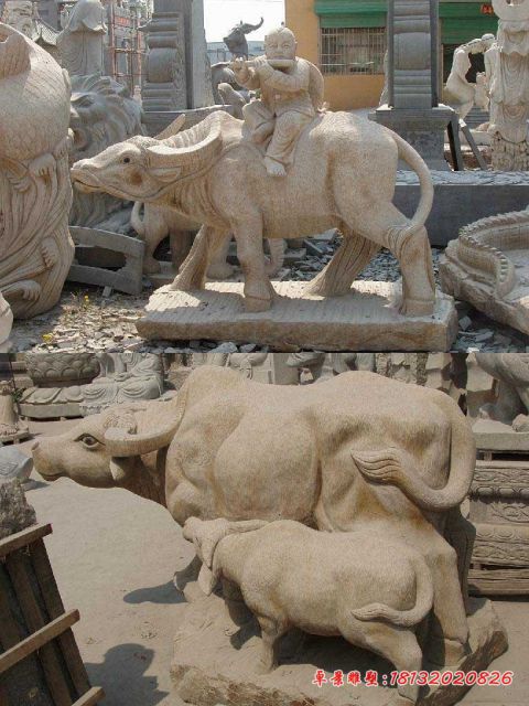 大理石牛公园石雕动物