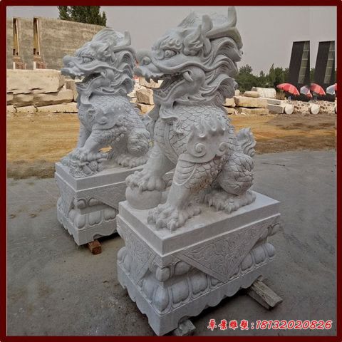 企业门前瑞兽麒麟石雕