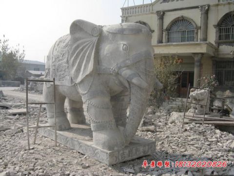 门前青石仿古石头大象