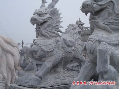 门口青石仿古石麒麟