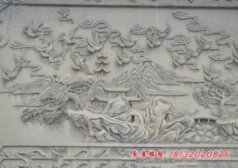 山水风景公园壁画石浮雕