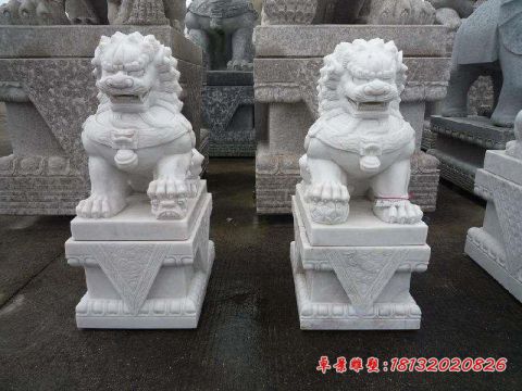 汉白玉北京狮看门石狮子