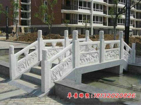 小区汉白玉石雕拱桥