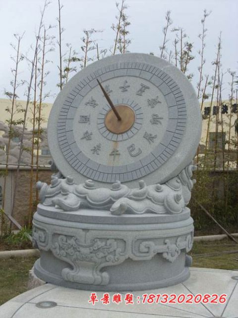 景区大理石海浪纹日晷石雕