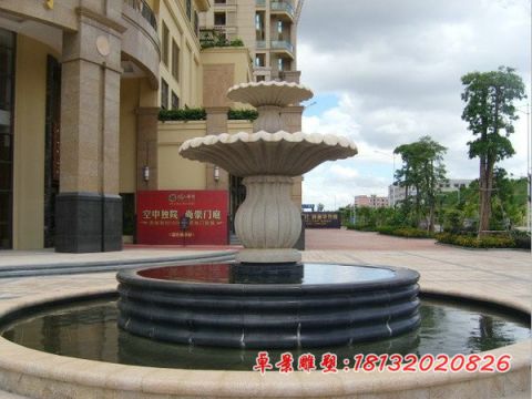小区大理石双层喷泉雕塑