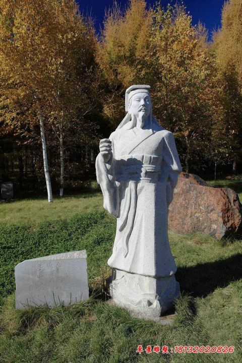 景区古代名人石雕王羲之