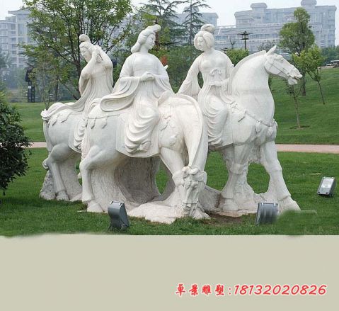 公园汉白玉唐朝美女人物石雕