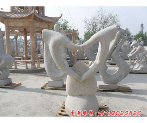 公园景观双手比心石雕