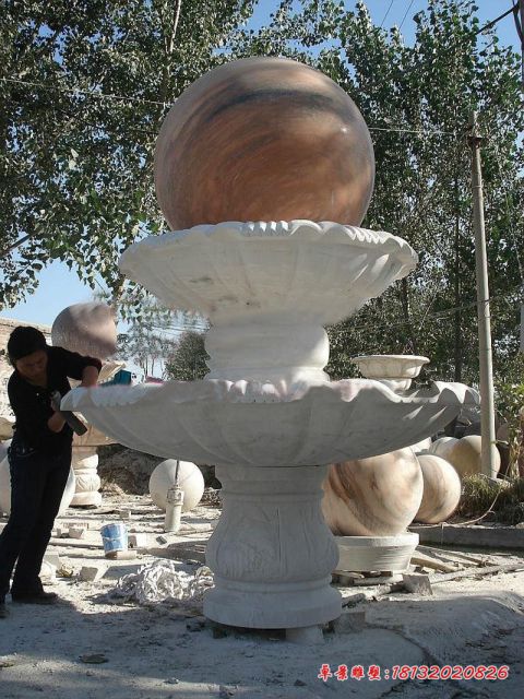 公园双层风水球喷泉雕塑