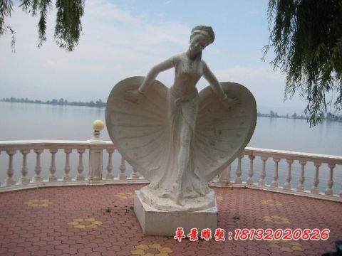 公园景观贝壳女孩石雕