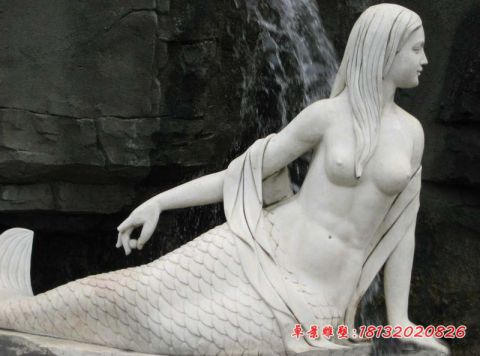 公园景观石雕美人鱼