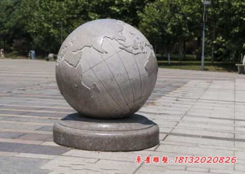 校园景观大理石地球仪石雕