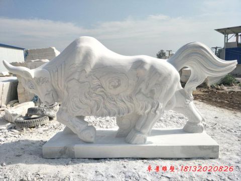 公园大理石动物牛雕塑