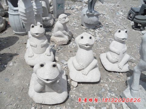 大理石公园动物石雕青蛙
