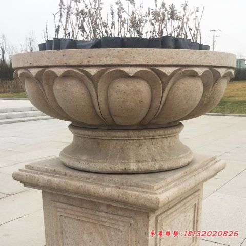 公园大理石花钵石雕