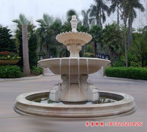 广场欧式双层石喷泉