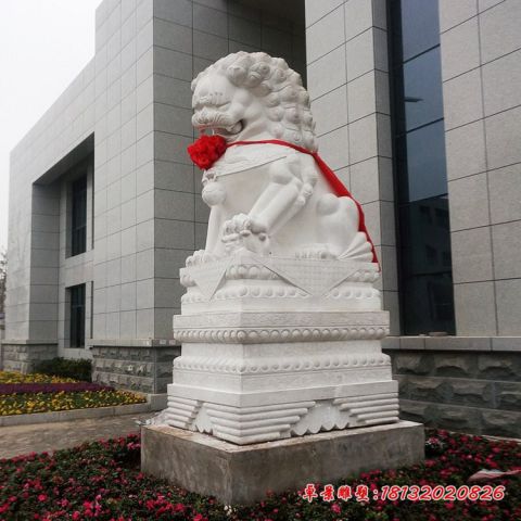 工厂门前汉白玉北京狮石雕