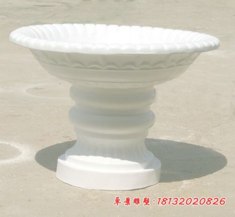 别墅汉白玉石雕花盆