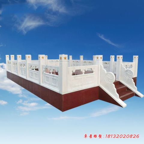 部队汉白玉升旗台石雕