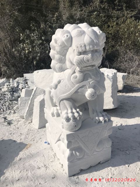 门前动物汉白玉镇宅狮子石雕