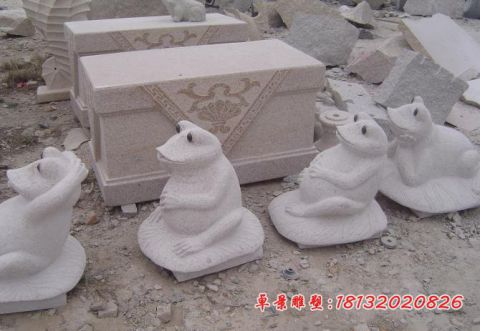 公园动物大理石卡通青蛙石雕