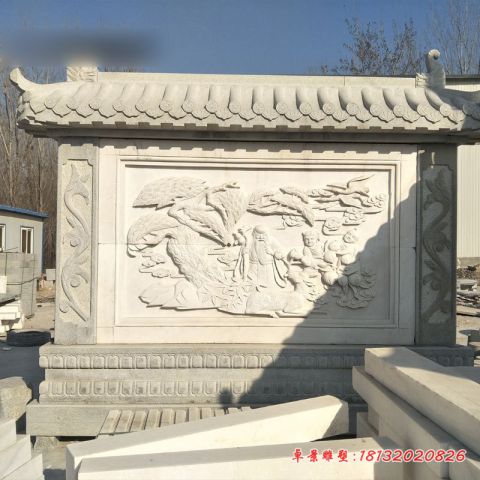 别墅老寿星浮雕石影壁