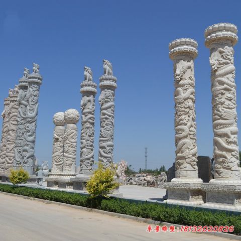 景区广场大理石龙柱