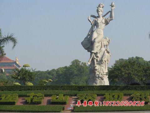景区莲花仙女石雕
