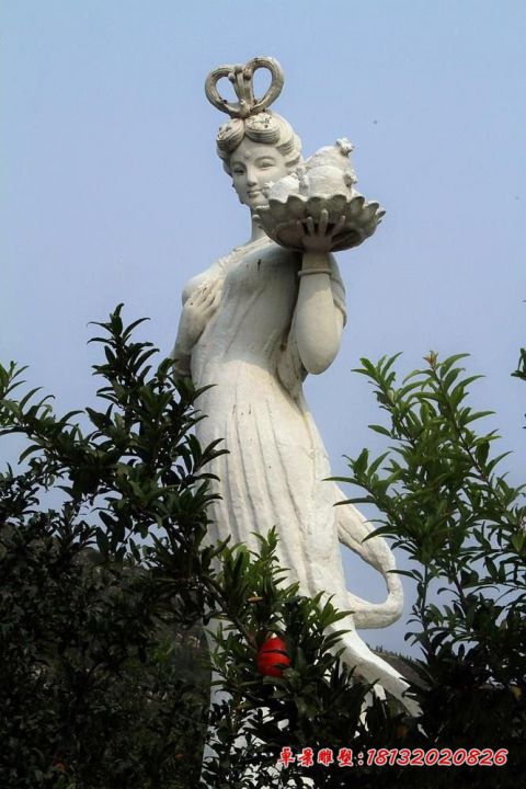 景区大理石石榴仙女石雕