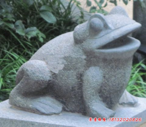 公园动物大理石青蛙雕塑