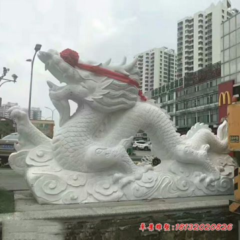 广场动物大理石龙石雕
