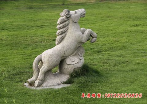 公园动物大理石马雕塑
