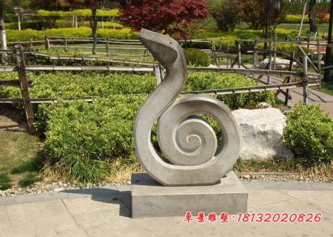 公园动物大理石抽象蛇石雕