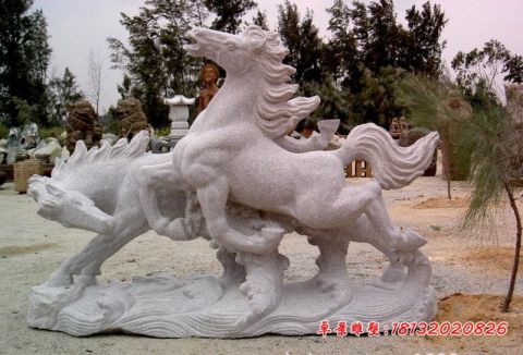 公园动物大理石奔马石雕