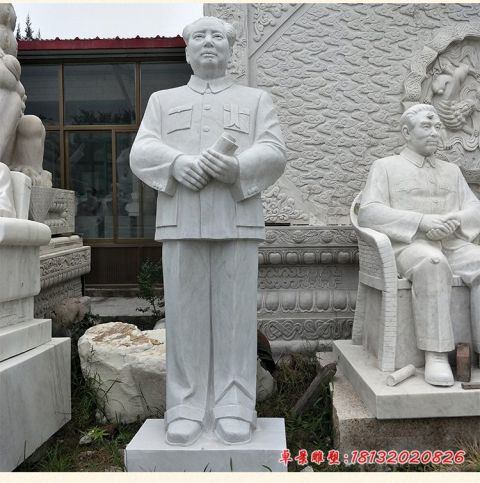 大理石伟人毛泽东石雕
