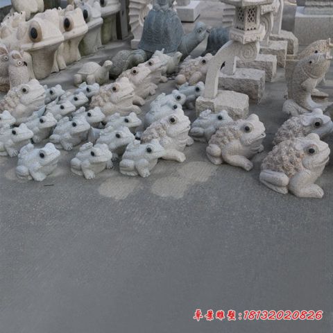 大理石公园动物青蛙石雕