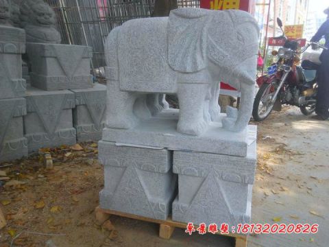 门前镇宅仿古大象石雕