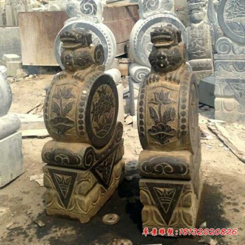 门口抱鼓石仿古貔貅门墩