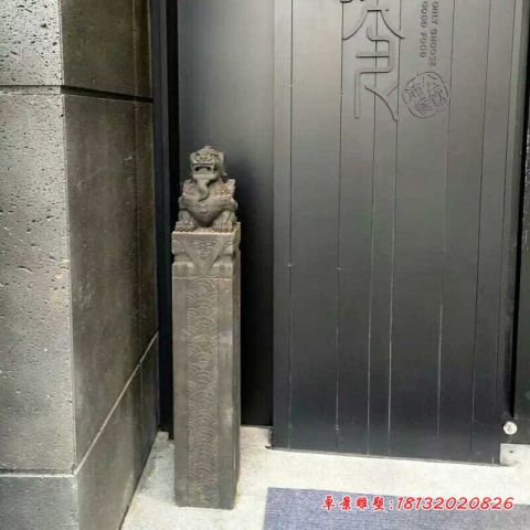 庭院仿古貔貅拴马柱