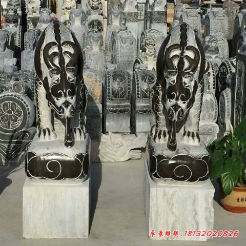 门前仿古避水兽蚣蝮石雕