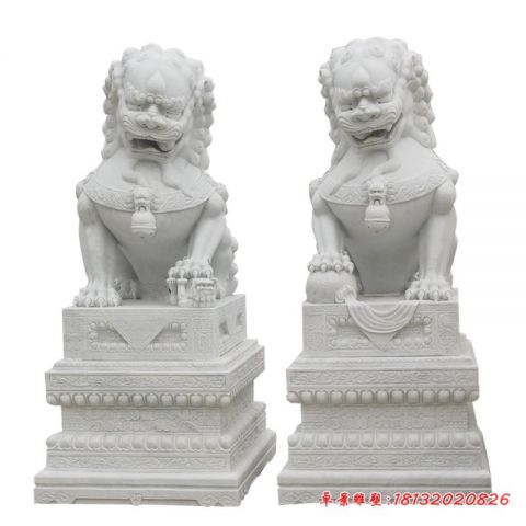 故宫门前汉白玉看门石狮子