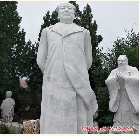 校园伟人汉白玉毛主席石雕