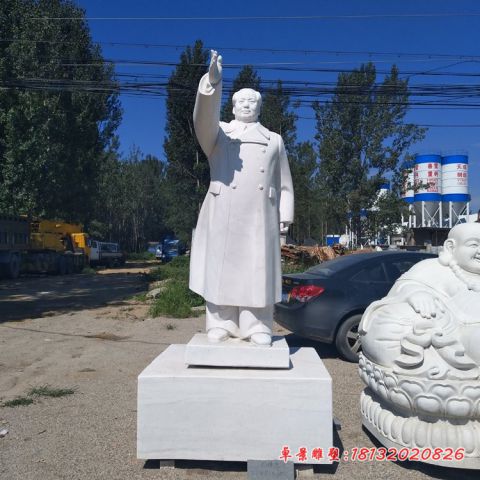 汉白玉挥手毛主席广场伟人石雕