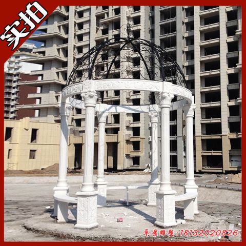小区汉白玉欧式凉石凉亭