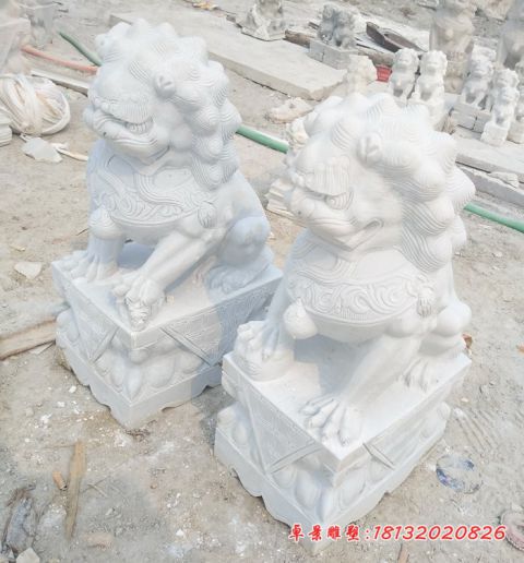 门口汉白玉北京石狮子