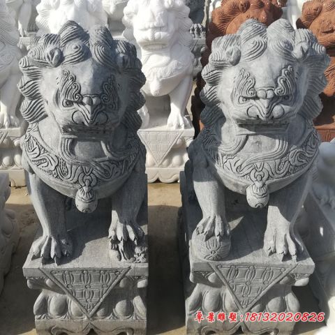 门口青石仿古北京狮石雕