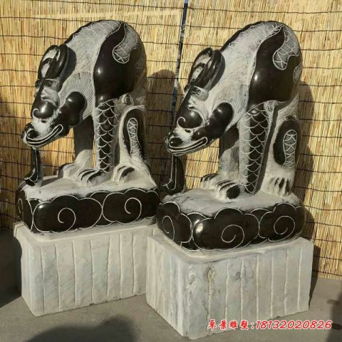 门口避水兽青石仿古蚣蝮石雕