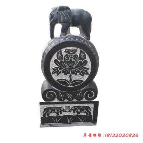 吉祥如意仿古大象石门墩