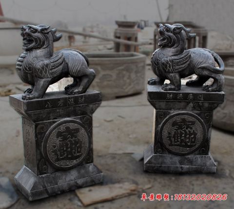 八方进财青石仿古貔貅石雕