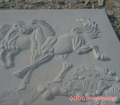 汉白玉公园壁画石浮雕马